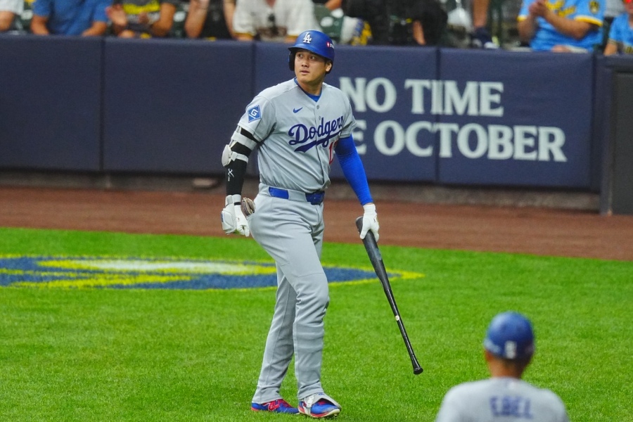 ブルワーズ戦に出場したドジャース・大谷翔平【写真：荒川祐史】