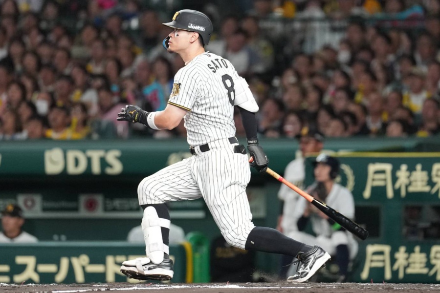 DeNA戦に出場した阪神・佐藤輝明【写真：井上学】