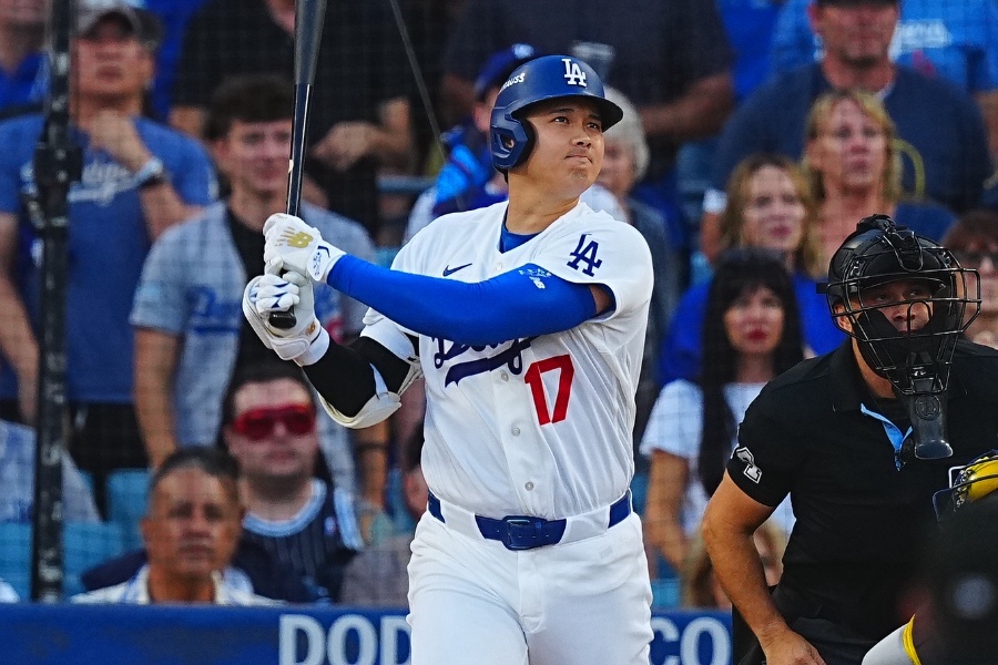 ブルワーズ戦に出場したドジャース・大谷翔平【写真：荒川祐史】