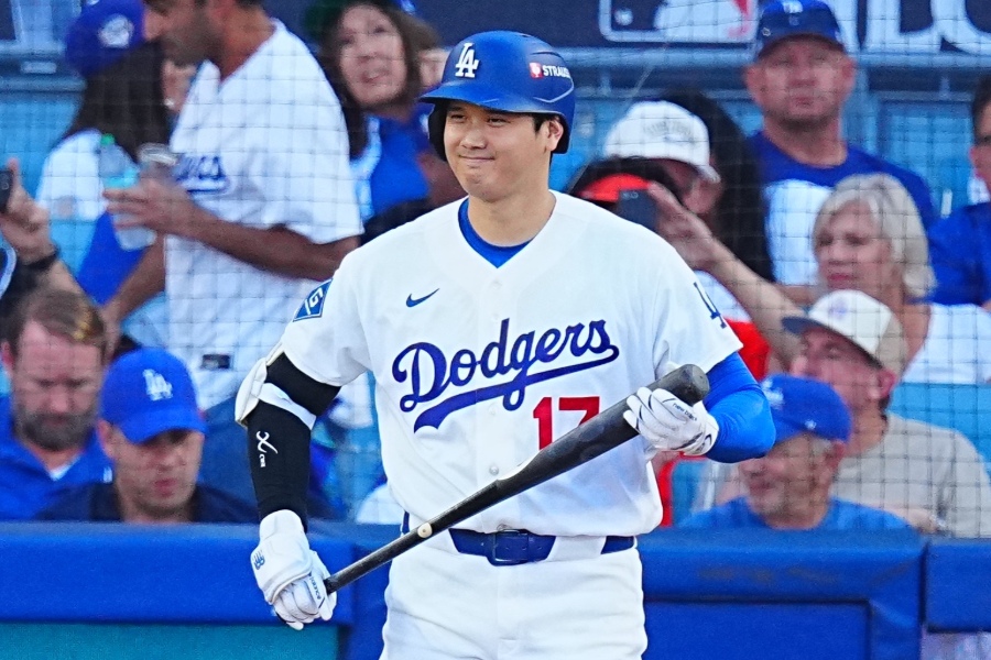 ブルワーズ戦に出場したドジャース・大谷翔平【写真：荒川祐史】