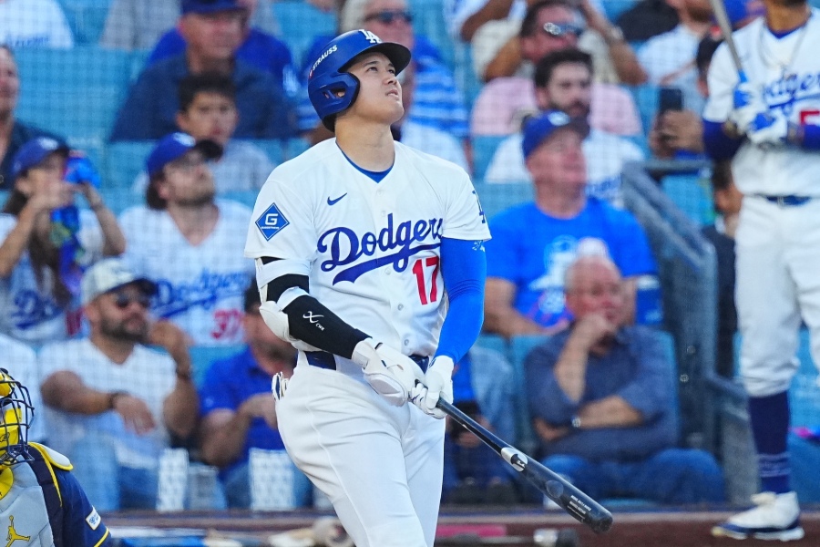 ブルワーズ戦で本塁打を放ったドジャース・大谷翔平【写真：荒川祐史】