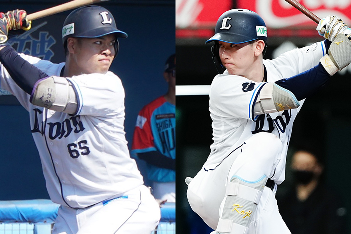 西武の是澤涼輔（左）と小島大河【写真：湯浅大、黒澤崇】