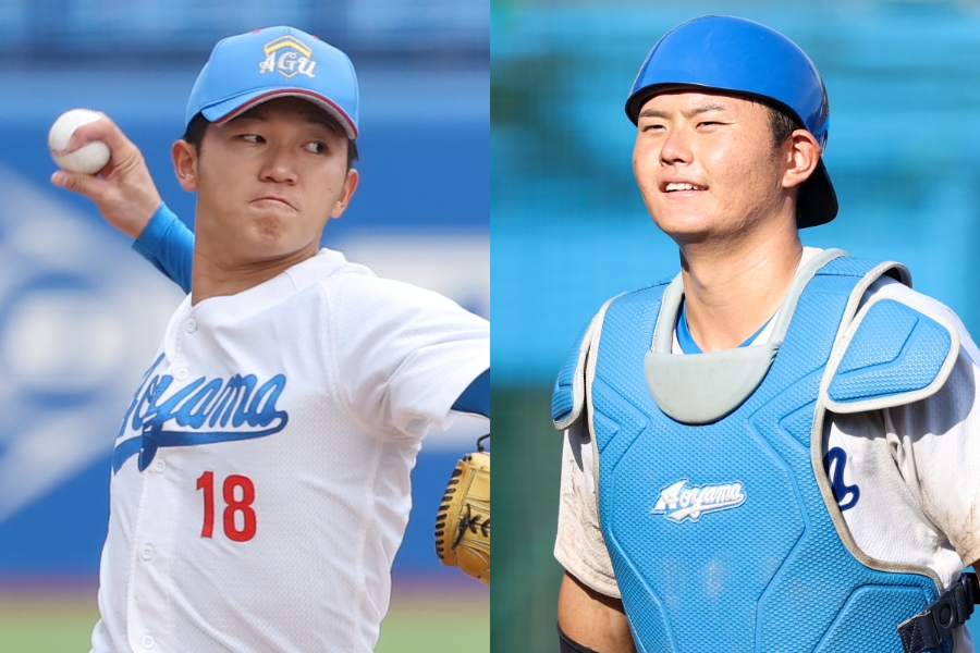 青学大・鈴木泰成(左)と渡部海【写真:加治屋友輝】