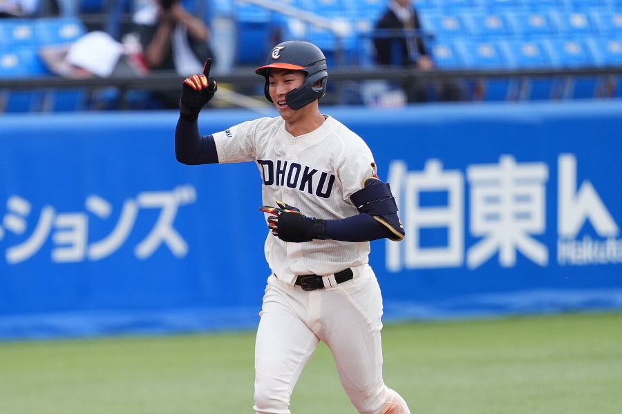 東北福祉大・佐藤悠太【写真：小林靖】
