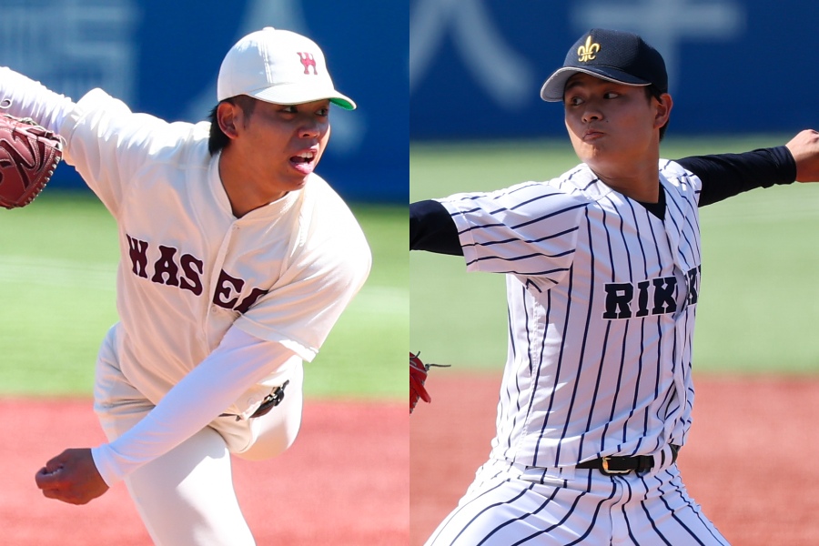 早大・宮城誇南(左)と立大・斎藤蓉【写真:加治屋友輝】