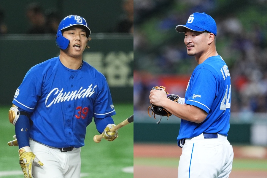 中日から戦力外通告を受けた宇佐見真吾、川越誠司【写真：小林靖】