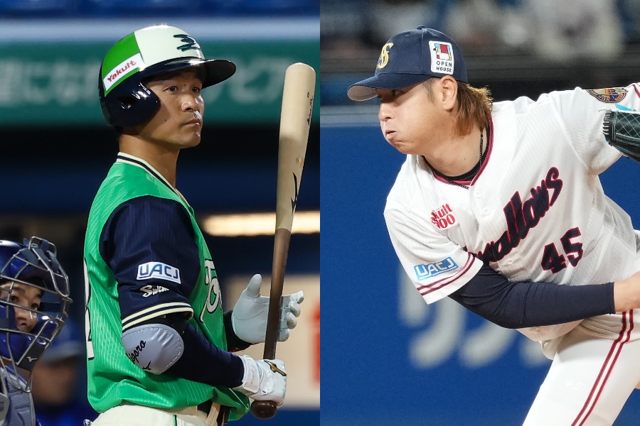 戦力外通告を受けたヤクルト・茂木栄五郎(左)と小澤怜史【写真:加治屋友輝、井上学】