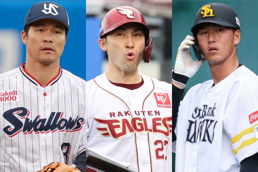 戦力外通告を受けた茂木栄五郎、伊藤光、秋広優人（左から）【写真：小林靖、栗木一考、加治屋友輝】